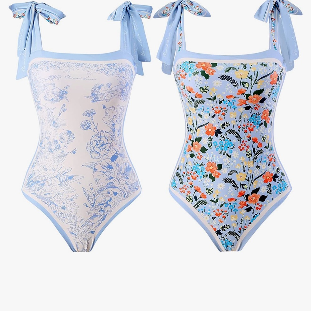 GIVNUAN Women's Floral Reversible One Piece Swimsuit
